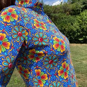 IBKUL Golf Tennis Prep Long Sleeve Dress Pockets Scarlet Multi Golf Pickleball